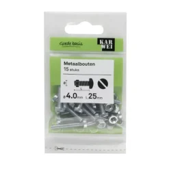 KARWEI metaalbout verzinkt 4x25 mm 15 stuks