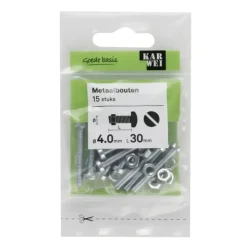 KARWEI metaalbout verzinkt 4x30 mm 15 stuks