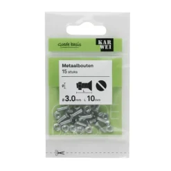 KARWEI metaalbout verzinkt 3x10 mm 15 stuks
