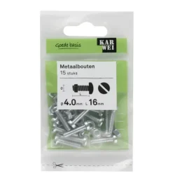 KARWEI metaalbout verzinkt 4x16 mm 15 stuks