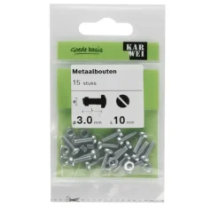 KARWEI metaalbout verzinkt 3x10 mm 15 stuks