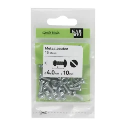 KARWEI metaalbout verzinkt 4x10 mm 15 stuks