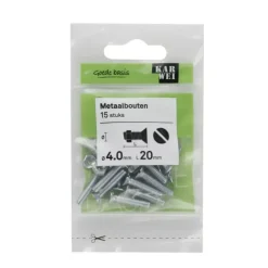 KARWEI metaalbout verzinkt 4x20 mm 15 stuks