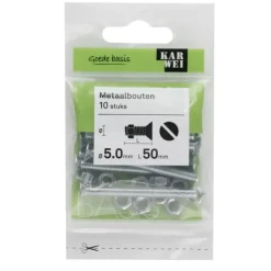 KARWEI metaalbout verzinkt 5x50 mm 10 stuks