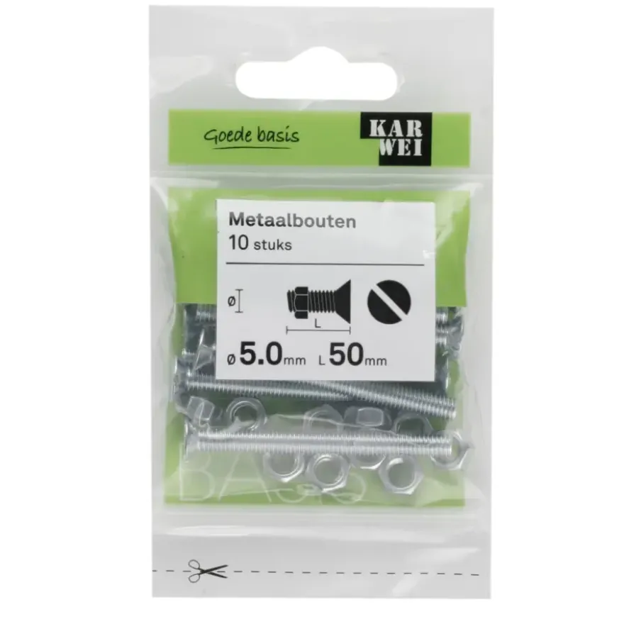KARWEI metaalbout verzinkt 5x50 mm 10 stuks