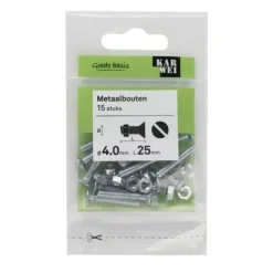 KARWEI metaalbout verzinkt 4x25 mm 15 stuks