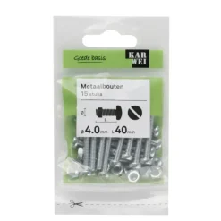 KARWEI metaalbout verzinkt 4x40 mm 15 stuks