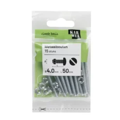 KARWEI metaalbout verzinkt 4x50 mm 15 stuks