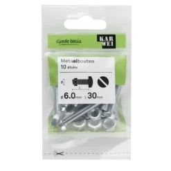 KARWEI metaalbout verzinkt 6x30 mm 10 stuks
