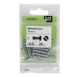 KARWEI metaalbout verzinkt 3x25 mm 15 stuks