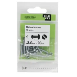 KARWEI metaalbout verzinkt 3x20 mm 15 stuks