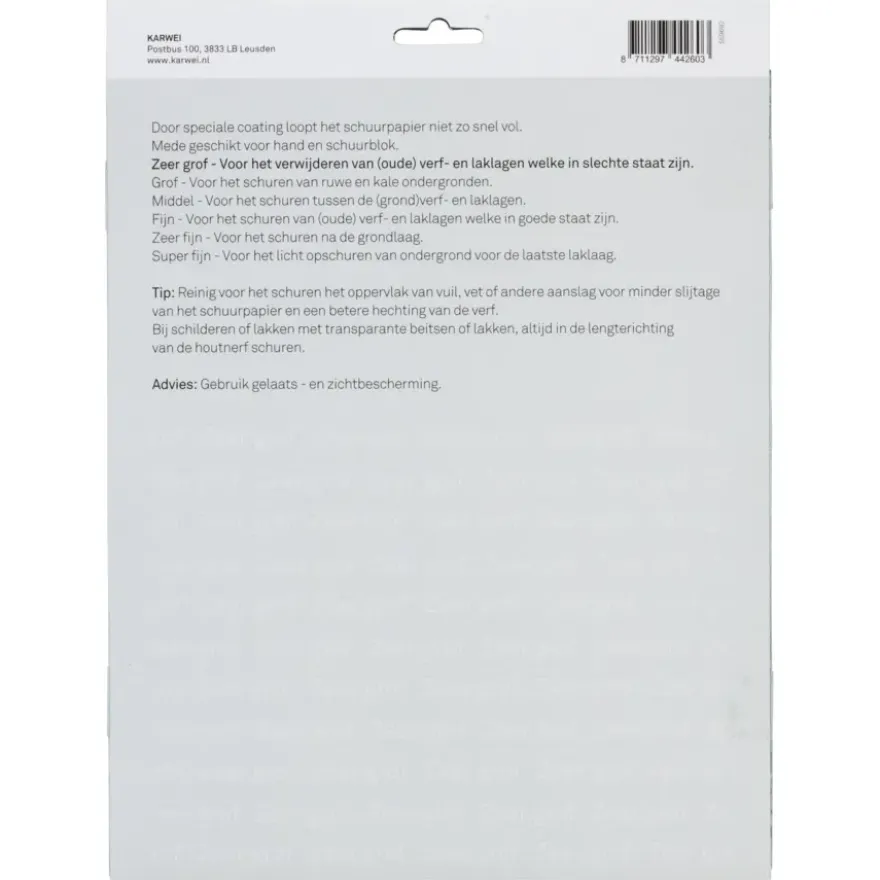 KARWEI schuurpapier grove schuurklus zeer grof K60