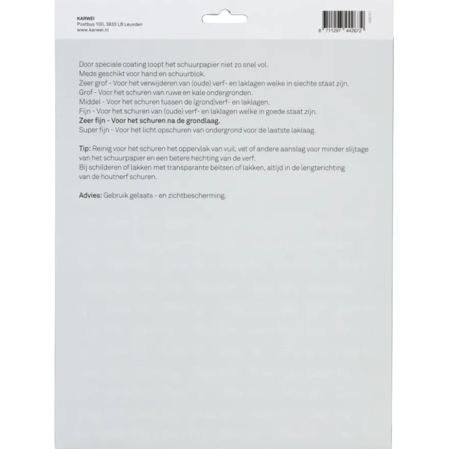 KARWEI schuurpapier lichte schuurklus zeer fijn K240