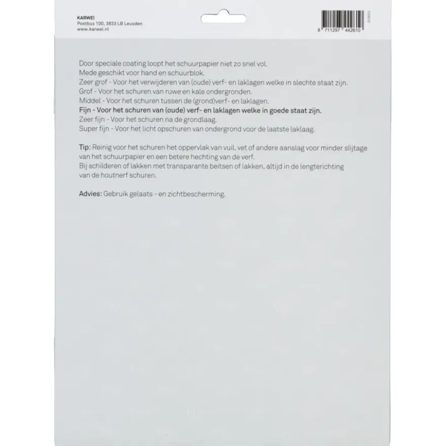 KARWEI schuurpapier lichte schuurklus fijn K180