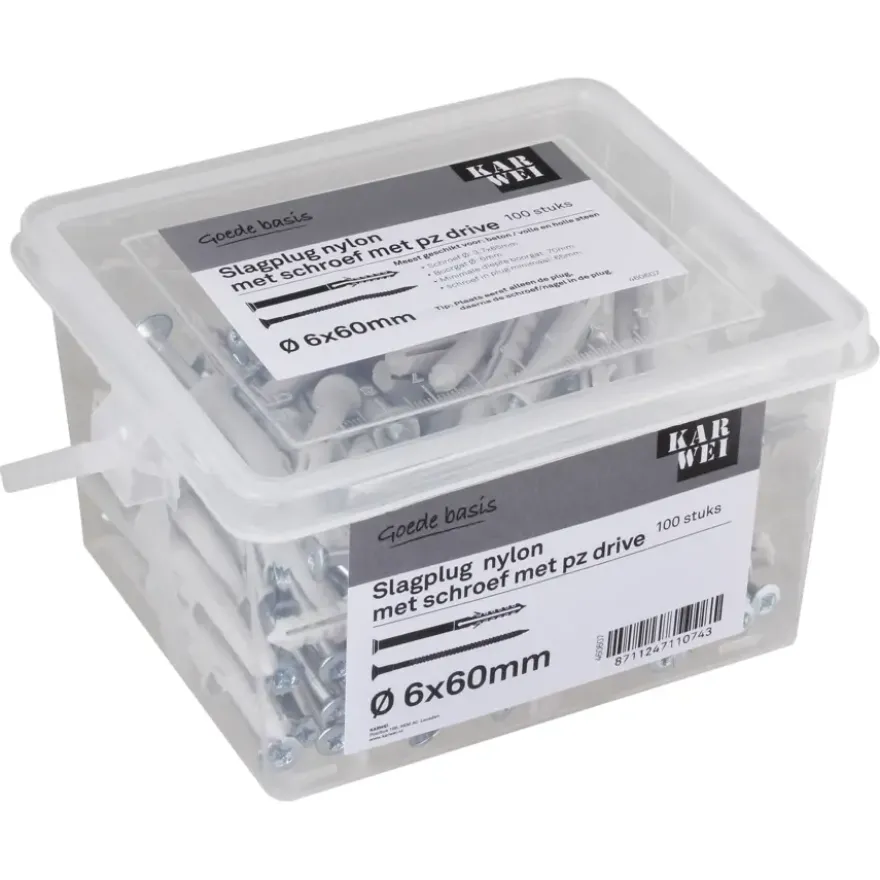 KARWEI slagplug 6x60mm/ 3,7x65mm 100ST