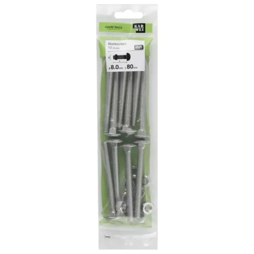 KARWEI slotbout rvs 8x80 mm (10 stuks)
