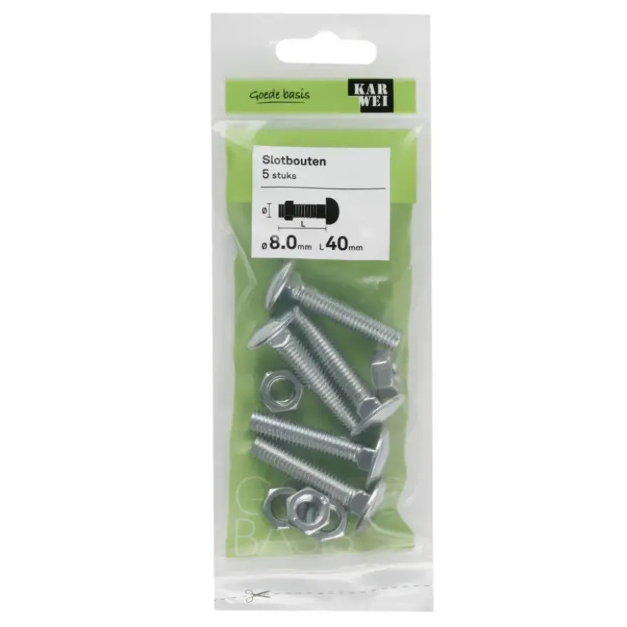 KARWEI slotbout verzinkt 8x40 mm (5 stuks)