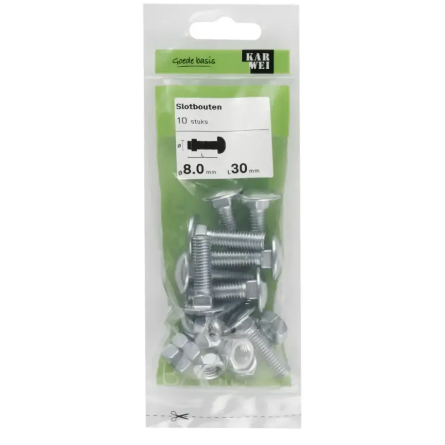KARWEI slotbout verzinkt 8x30 mm (10 stuks)