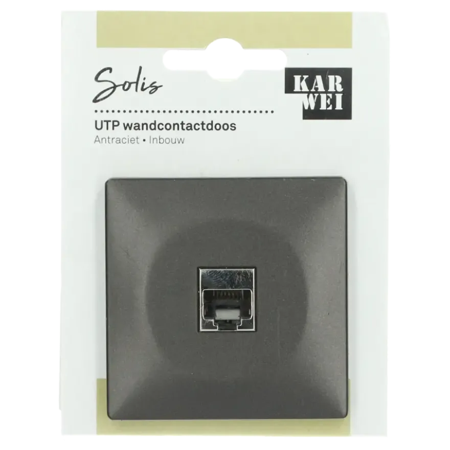 KARWEI Solis Wandcontactdoos UTP Antraciet