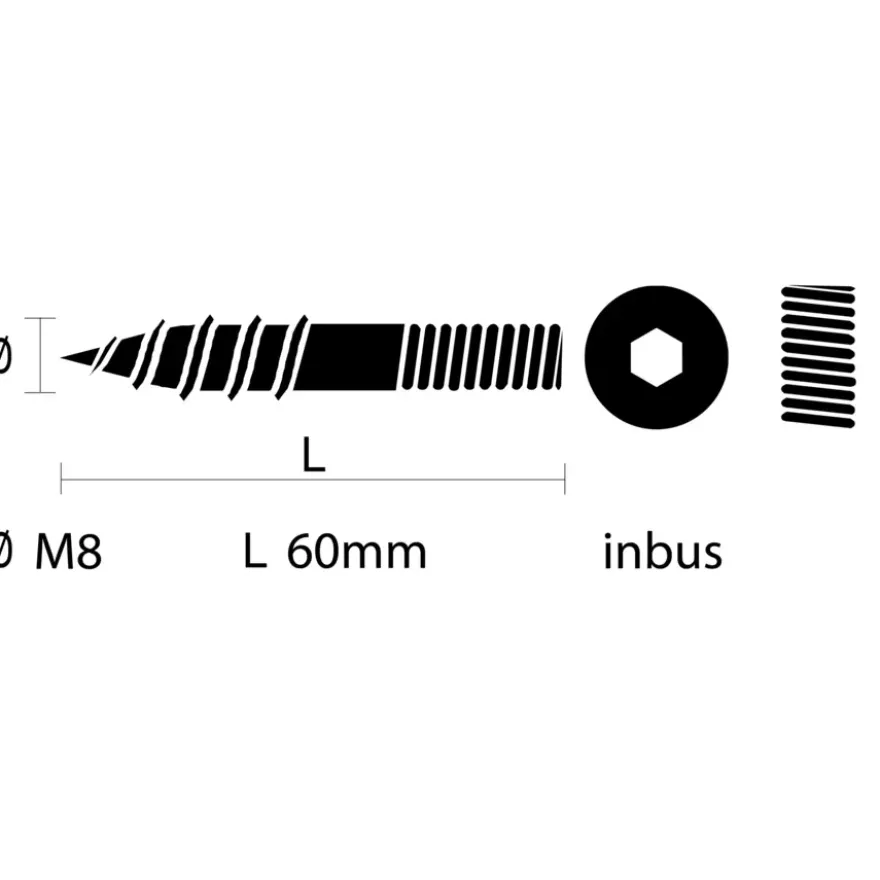 KARWEI stokschroef 8x60 mm (10 stuks)