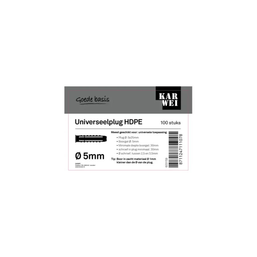 KARWEI uni-plug 5x25mm 100ST