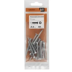 KARWEI unischroef cilinderkop verzinkt 5x50 mm (15 stuks)