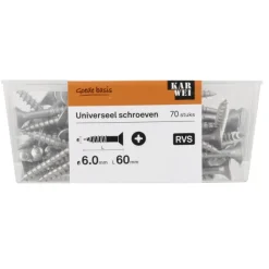 KARWEI unischroef platkop rvs 6x60 mm (70 stuks)