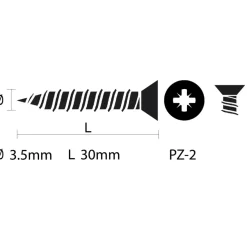 KARWEI unischroef platkop rvs 3,5x30 mm (200 stuks)