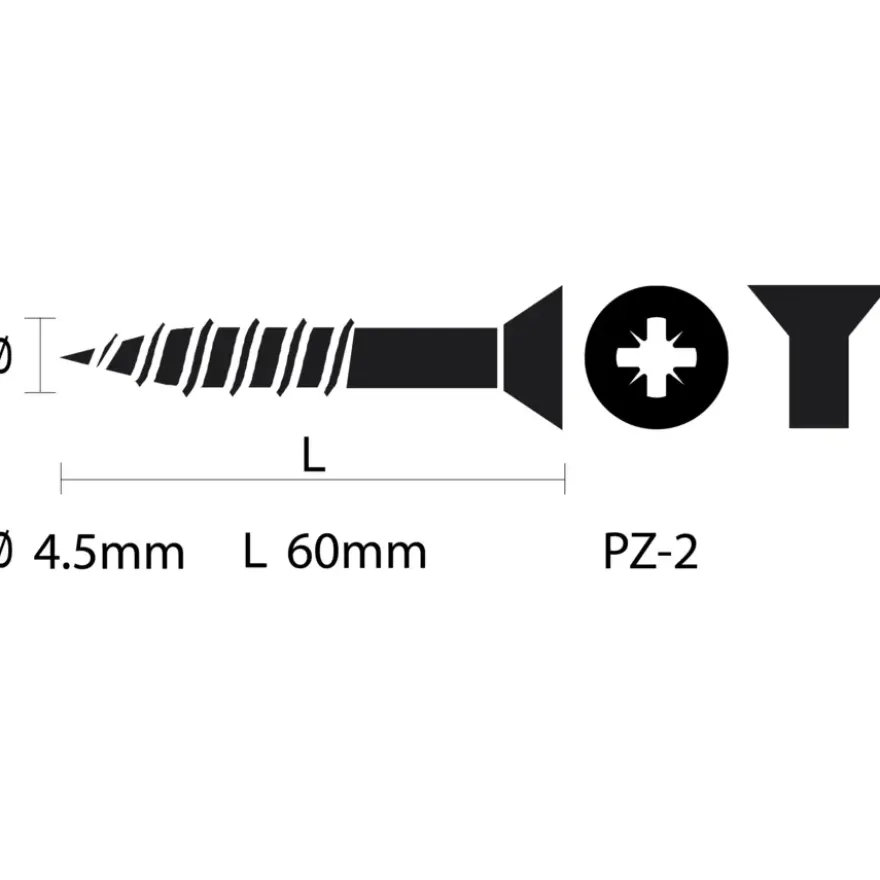 KARWEI unischroef platkop verzinkt 4,5x60 mm 100 stuks