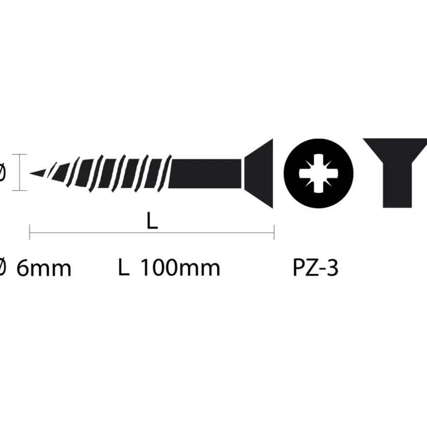 KARWEI unischroef platkop verzinkt 6x100 mm (10 stuks)