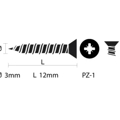 KARWEI unischroef platkop verzinkt 3x12 mm (15 stuks)