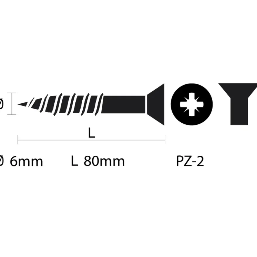 KARWEI unischroef platkop verzinkt 6x80 mm (50 stuks)