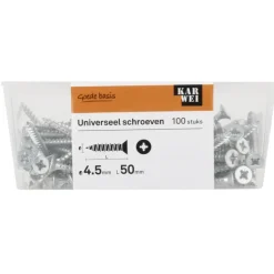 KARWEI unischroef platkop verzinkt 4,5x50 mm 100 stuks