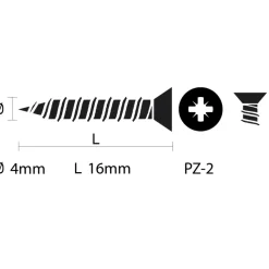 KARWEI unischroef platkop verzinkt 4x16 mm (200 stuks)