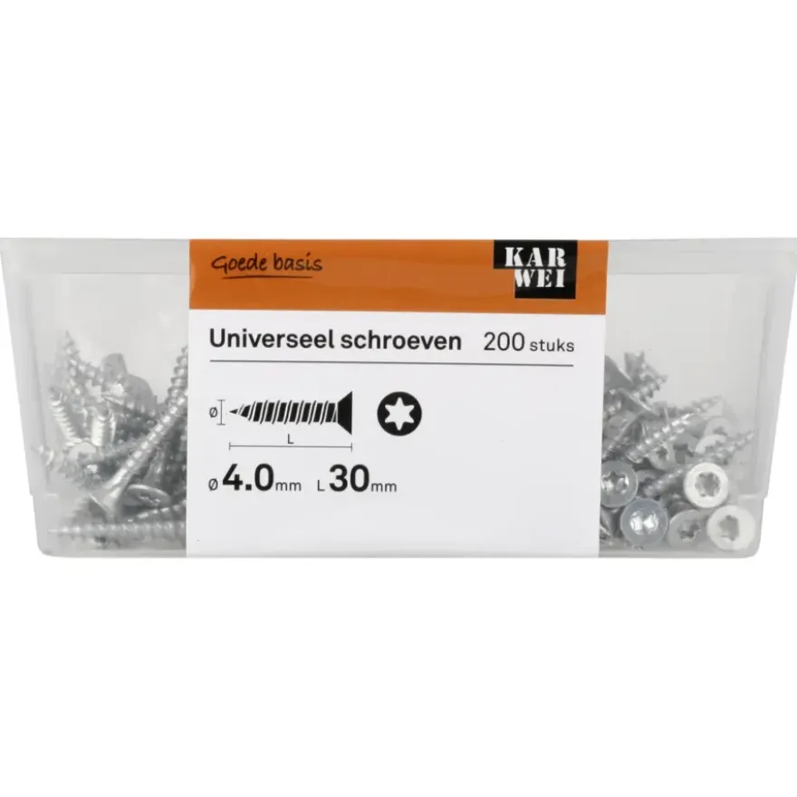 KARWEI unischroef vk verzinkt 4x30 mm (200 stuks)