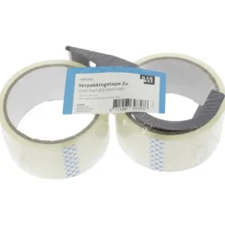 KARWEI verpakkingstape 30mx48mm (2 stuks) + handdispenser