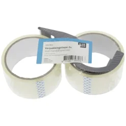 KARWEI verpakkingstape 30mx48mm (2 stuks) + handdispenser