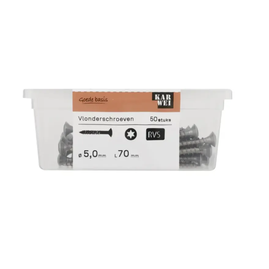 KARWEI vlonderschroef cilinderkop rvs 5x70 mm (50 stuks)