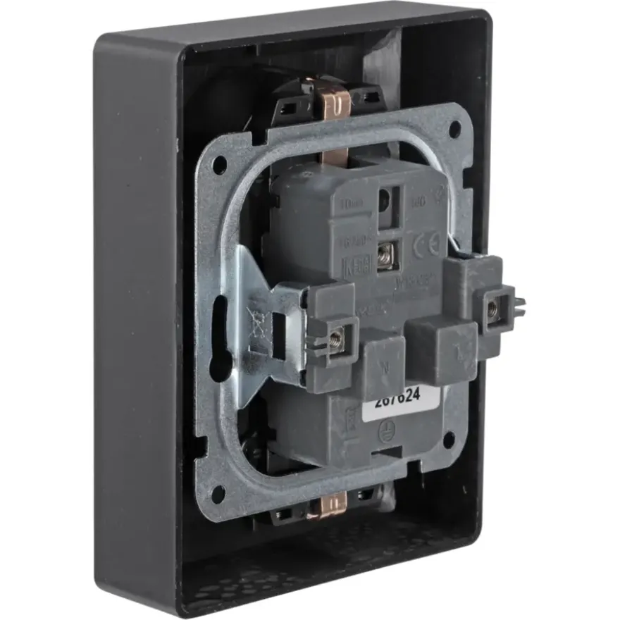 KARWEI Zenith Dubbel Geaard Stopcontact Mat Zwart
