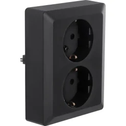 KARWEI Zenith Dubbel Geaard Stopcontact Mat Zwart