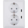 KARWEI Zenith Dubbel Stopcontact Geaard met Twee USB-C Poorten Wit