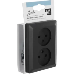 KARWEI Zenith Dubbel Stopcontact Mat Zwart