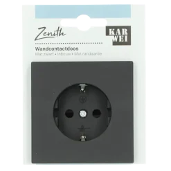 KARWEI Zenith wandcontactdoos mat zwart