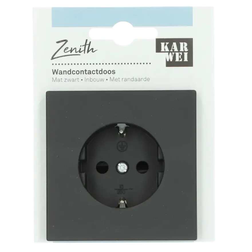 KARWEI Zenith wandcontactdoos mat zwart