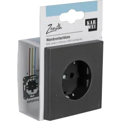 KARWEI Zenith wandcontactdoos mat zwart