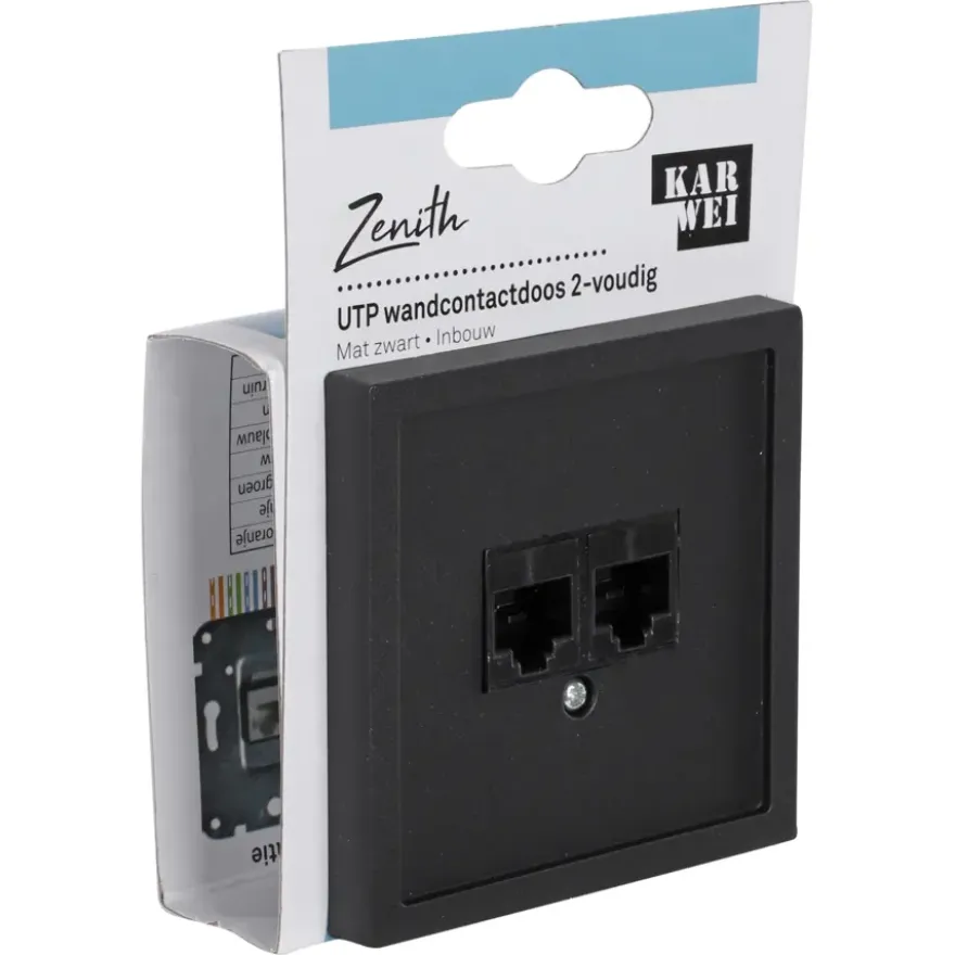 KARWEI Zenith wandcontactdoos UTP mat zwart