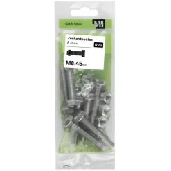 KARWEI zeskantbout voldraad rvs M8x45 mm 8 stuks