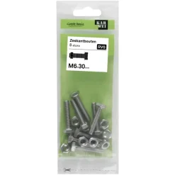 KARWEI zeskantbout voldraad rvs M6x30 mm 8 stuks
