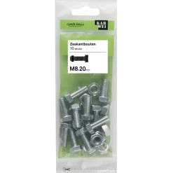 KARWEI zeskantbout voldraad M8x20 mm 10 stuks