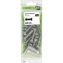 KARWEI zeskantbout voldraad rvs M8x30 mm 10 stuks